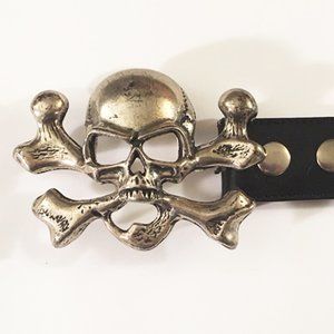 SKULL BUCKLE & PUNK ROCK STUDDED BELT